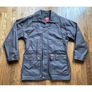 RM Williams Dryskin Jacket Mens Small Brown Full Zip Waxed Workwear Australia